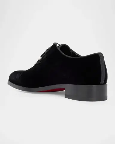 Christian Louboutin Men's Chambeliss Embellished Velvet Derbys | Thumbnail 2 Christian Louboutin Men's Chambeliss Embellished Velvet Derbys | Thumbnail 2
