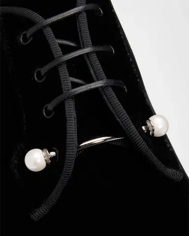 Christian Louboutin Men's Chambeliss Embellished Velvet Derbys | Thumbnail 3 Christian Louboutin Men's Chambeliss Embellished Velvet Derbys | Thumbnail 3