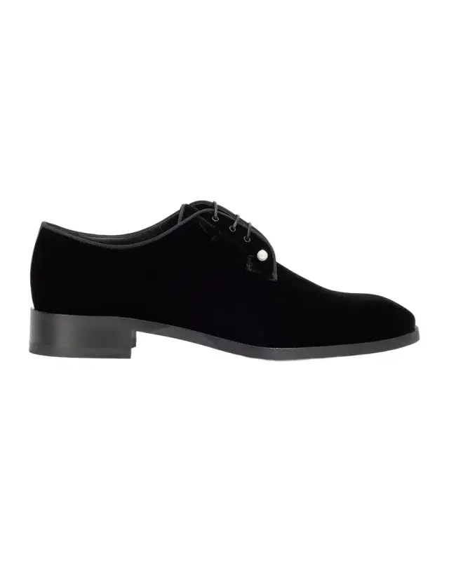 Christian Louboutin Men's Chambeliss Embellished Velvet Derbys