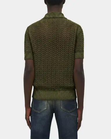 Alexander McQueen Men's Cotton Crochet Pocket Polo Shirt | Thumbnail 3