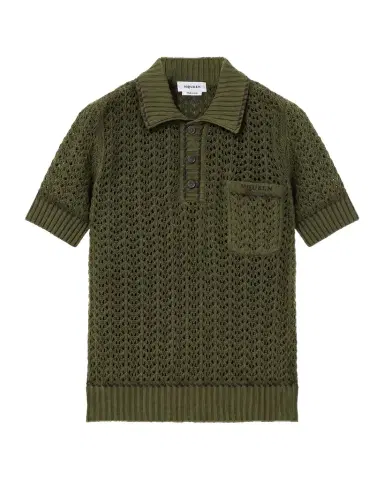 Alexander McQueen Men's Cotton Crochet Pocket Polo Shirt | Thumbnail 1