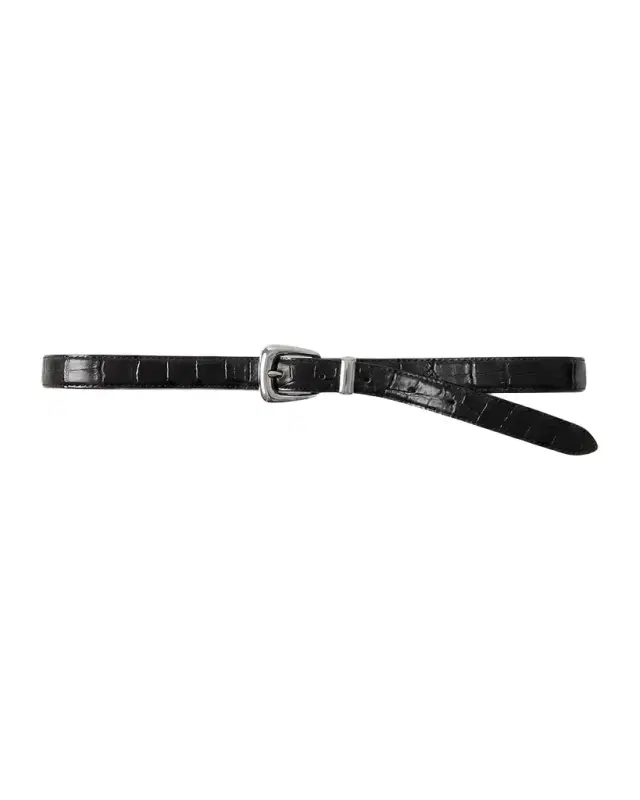 Arch Slim Croc-Embossed Leather Belt