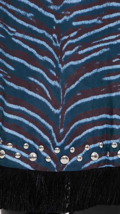 3.1 Phillip Lim Tiger Print Studded Midi Dress with Fringe | Thumbnail 6