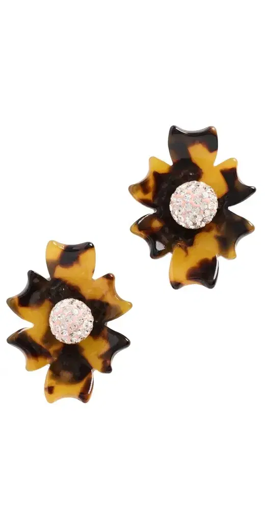 Lele Sadoughi Crystal Button Earrings
