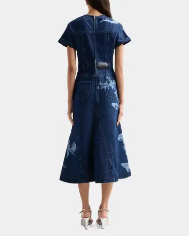 Erdem Floral Denim Midi Dress | Thumbnail 3 Erdem Floral Denim Midi Dress | Thumbnail 3