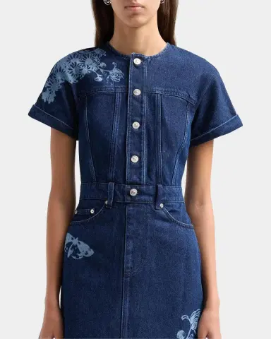 Erdem Floral Denim Midi Dress | Thumbnail 5 Erdem Floral Denim Midi Dress | Thumbnail 5