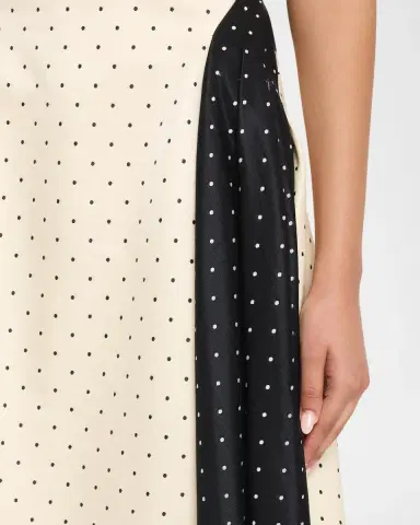 Lela Rose Sleeveless Polka Dot Jacquard Side-Panel Midi Dress | Thumbnail 5 Lela Rose Sleeveless Polka Dot Jacquard Side-Panel Midi Dress | Thumbnail 5