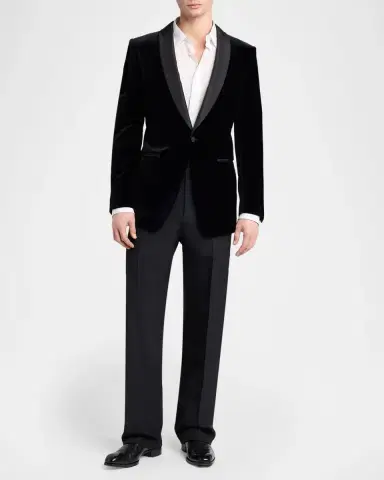 Tom Ford Men's Velvet Shawl-Lapel One-Button Dinner Jacket | Thumbnail 2