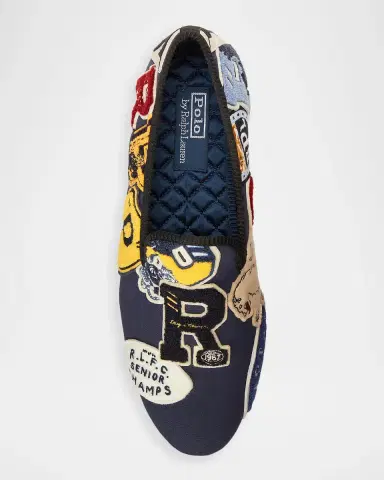 Polo Ralph Lauren Men's Paxton Logo-Patch Canvas Slippers | Thumbnail 3