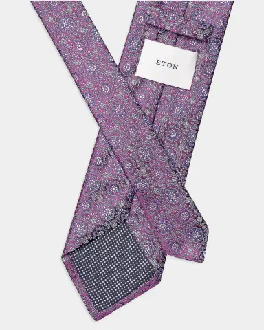 Eton Men's Micro Geometric Silk Tie | Thumbnail 2