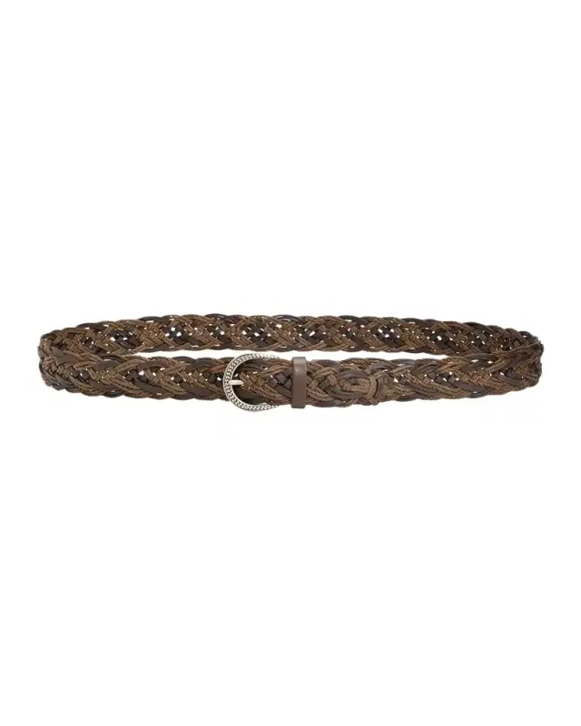 Brunello Cucinelli Men's Braided Cord and Leather Belt