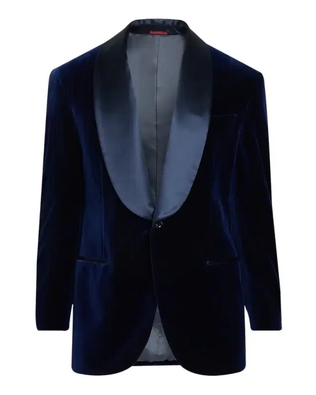 Brunello Cucinelli Men's Pinstriped Cotton-Silk Velvet Blazer