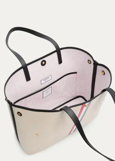 Thom Browne Tricolor-Striped Canvas Tote Bag | Thumbnail 3 Thom Browne Tricolor-Striped Canvas Tote Bag | Thumbnail 3