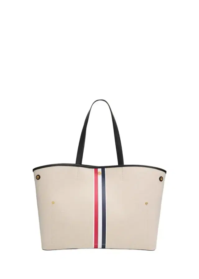 Thom Browne Tricolor-Striped Canvas Tote Bag