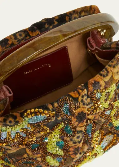 Dries Van Noten Beaded Floral Top-Handle Bag | Thumbnail 4