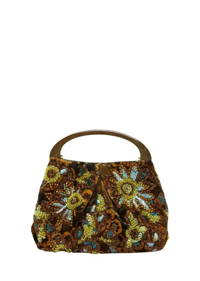Dries Van Noten Beaded Floral Top-Handle Bag