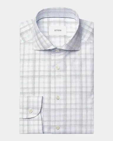 Eton Men's Contemporary Fit Plaid Sport Shirt | Thumbnail 4