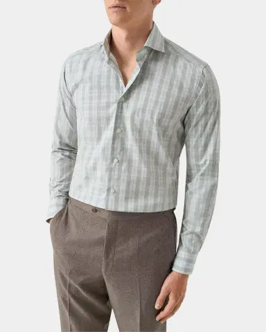 Eton Men's Contemporary Fit Plaid Sport Shirt | Thumbnail 3