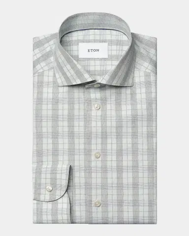 Eton Men's Contemporary Fit Plaid Sport Shirt | Thumbnail 6