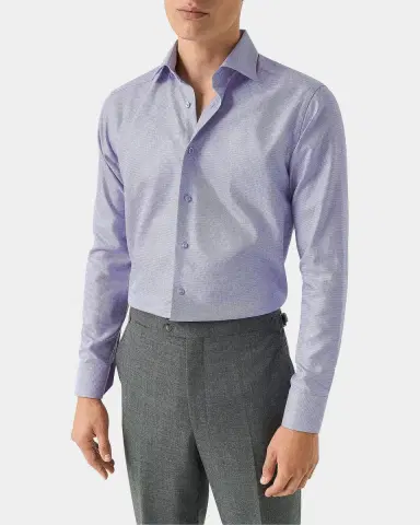 Eton Men's Contemporary-Fit Micro-Geometric Sport Shirt | Thumbnail 3