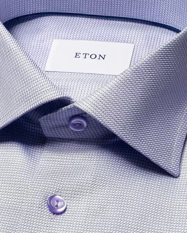 Eton Men's Contemporary-Fit Micro-Geometric Sport Shirt | Thumbnail 6