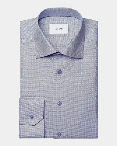 Eton Men's Contemporary-Fit Micro-Geometric Sport Shirt | Thumbnail 7