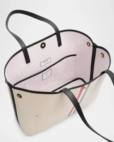 Thom Browne Tricolor-Striped Canvas Tote Bag | Thumbnail 3 Thom Browne Tricolor-Striped Canvas Tote Bag | Thumbnail 3