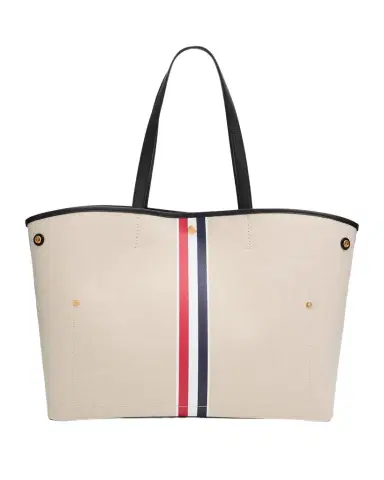 Thom Browne Tricolor-Striped Canvas Tote Bag | Thumbnail 1 Thom Browne Tricolor-Striped Canvas Tote Bag | Thumbnail 1