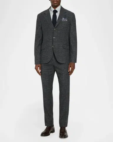Brunello Cucinelli Glen Plaid Silk-Wool Blend Suit | Thumbnail 2 Brunello Cucinelli Glen Plaid Silk-Wool Blend Suit | Thumbnail 2