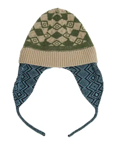 Dries Van Noten Men's Wool Knit Fair Isle Trapper Beanie Hat | Thumbnail 3