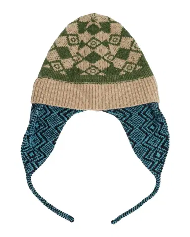 Dries Van Noten Men's Wool Knit Fair Isle Trapper Beanie Hat | Thumbnail 1