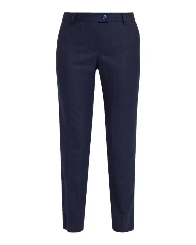 MAISON COMMON Windowpane Wool Flannel Slim-Leg Ankle Pants
