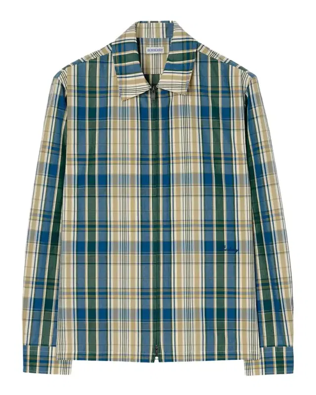 Burberry Men's Ollie Plaid Cotton-Linen Overshirt