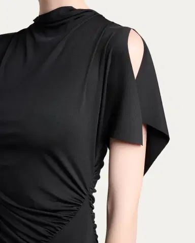Victoria Beckham Blousey Asymmetric Short-Sleeve Midi Dress | Thumbnail 5 Victoria Beckham Blousey Asymmetric Short-Sleeve Midi Dress | Thumbnail 5