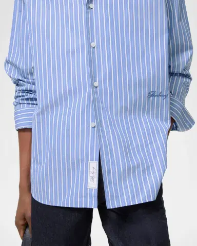 Burberry Men's Radmar Relaxed-Fit Striped Cotton Shirt | Thumbnail 3 Burberry Men's Radmar Relaxed-Fit Striped Cotton Shirt | Thumbnail 3