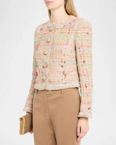 MAISON COMMON Cotton Blend Tweed Macaroon Jacket | Thumbnail 4