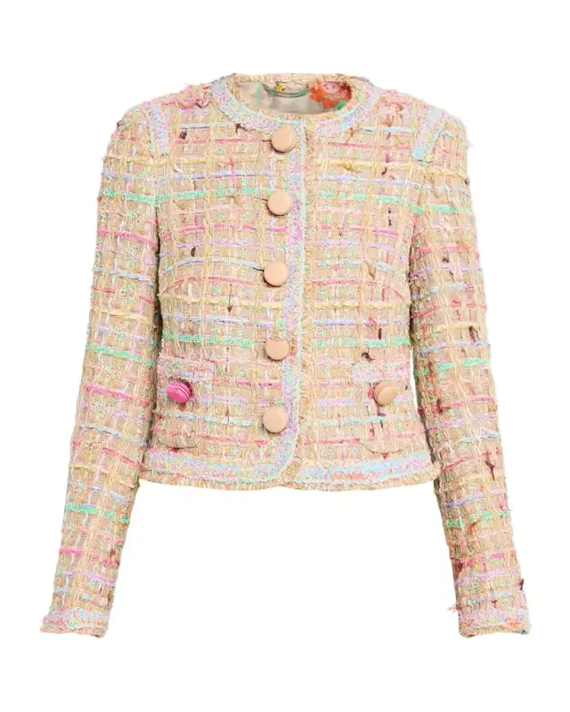 MAISON COMMON Cotton Blend Tweed Macaroon Jacket