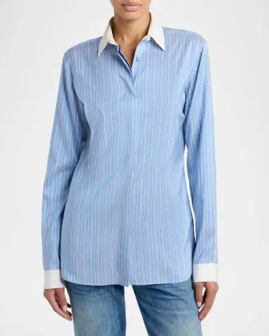 Tom Ford Striped Silk Button-Down Shirt | Thumbnail 4
