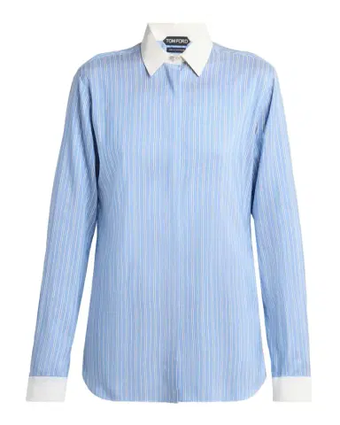 Tom Ford Striped Silk Button-Down Shirt | Thumbnail 1