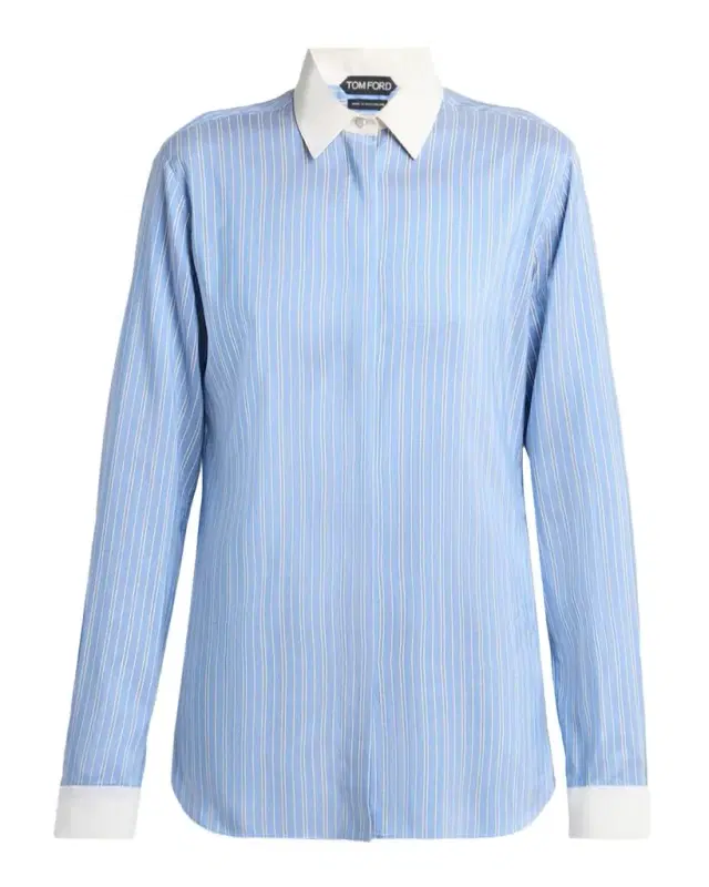 Tom Ford Striped Silk Button-Down Shirt