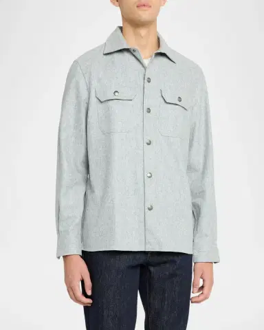 Brunello Cucinelli Men's Padded Wool Jacket | Thumbnail 4 Brunello Cucinelli Men's Padded Wool Jacket | Thumbnail 4