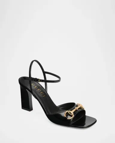 Gucci 85mm Signora Leather Ankle-Strap Sandals | Thumbnail 2 Gucci 85mm Signora Leather Ankle-Strap Sandals | Thumbnail 2