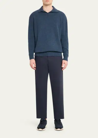 Sease Men's Coarsehair Cashmere Polo Shirt | Thumbnail 2