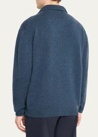 Sease Men's Coarsehair Cashmere Polo Shirt | Thumbnail 3