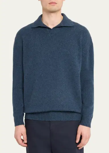 Sease Men's Coarsehair Cashmere Polo Shirt | Thumbnail 4