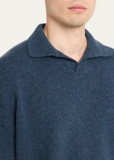 Sease Men's Coarsehair Cashmere Polo Shirt | Thumbnail 5