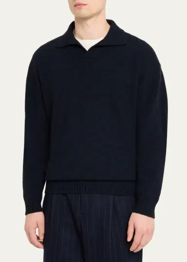 Sease Men's Coarsehair Cashmere Polo Shirt | Thumbnail 9