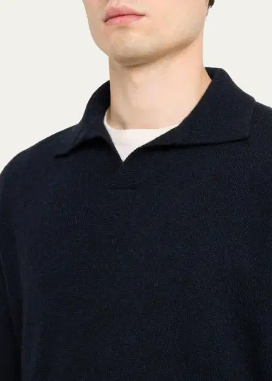 Sease Men's Coarsehair Cashmere Polo Shirt | Thumbnail 10