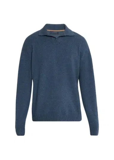 Sease Men's Coarsehair Cashmere Polo Shirt | Thumbnail 1