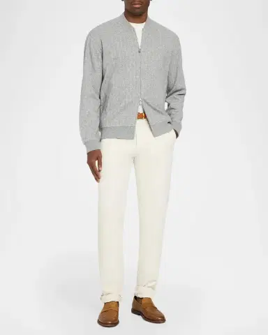 Brunello Cucinelli Men's Cotton-Blend Cardigan | Thumbnail 2